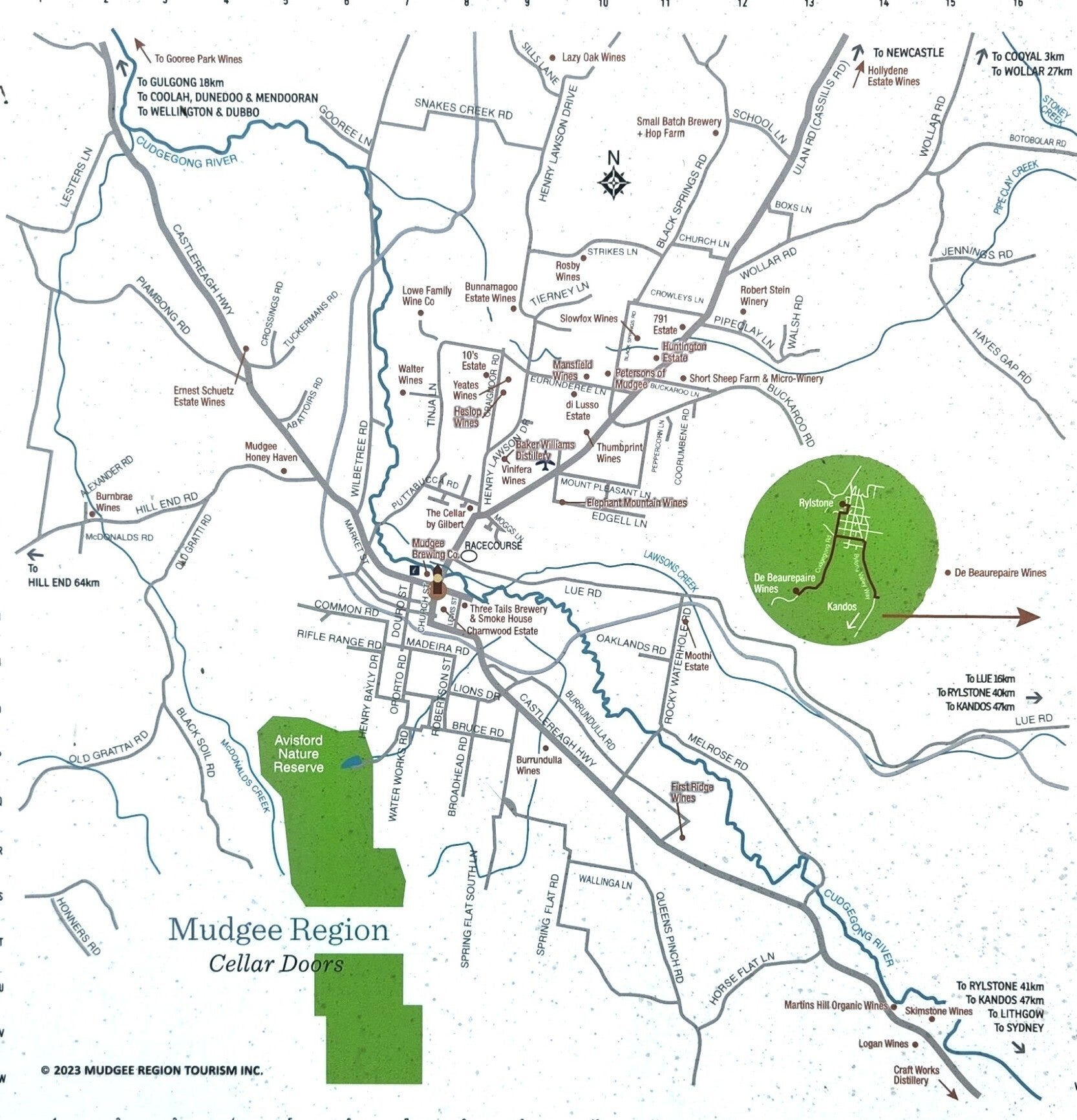 Mudgee wine region map