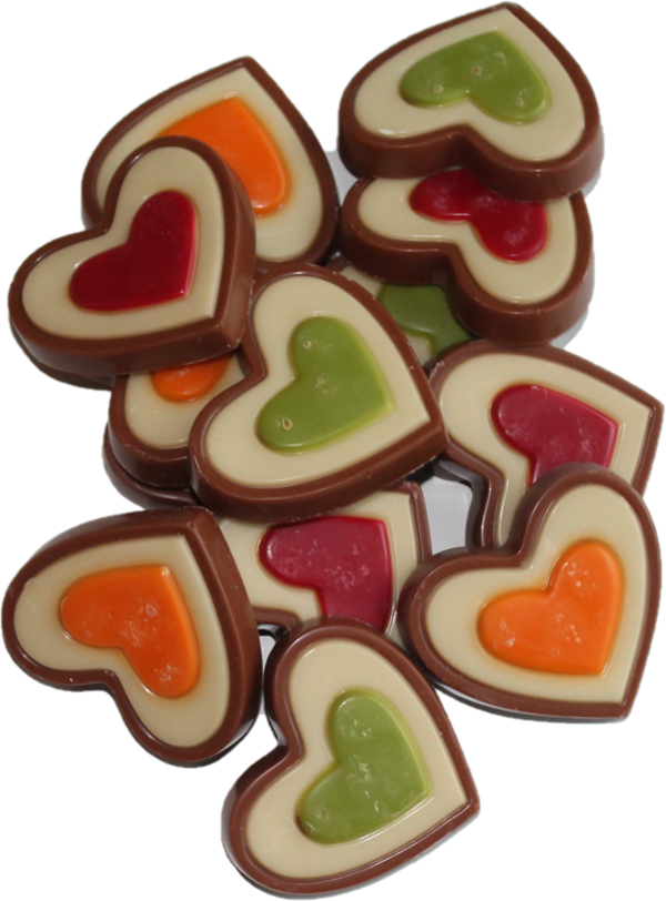 Chocolade hartjes kleur