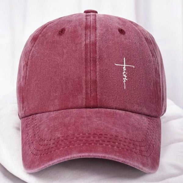 Unisex Breathable Washed Baseball Cap with Cross Embroidery – Adjustable Everyday Faith Cap