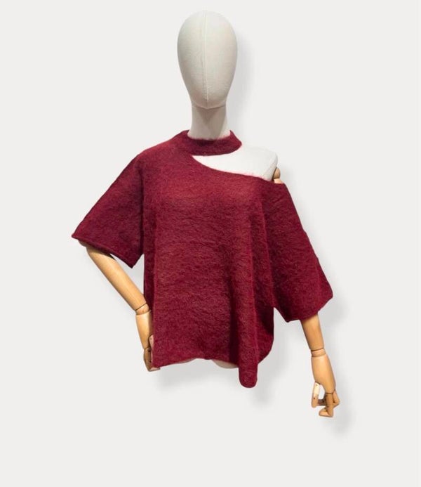 Jolien - short sleeve - bordeaux