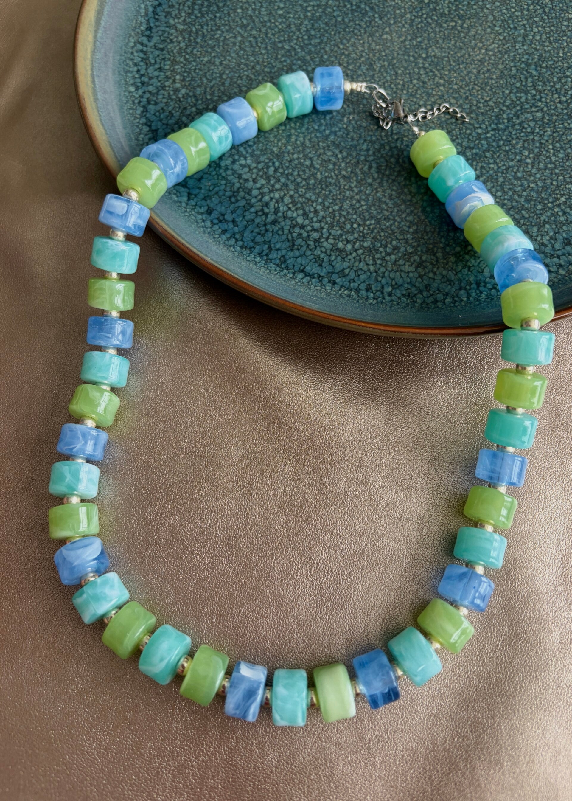 Autumn Glow - ketting falling for you - groen blauw