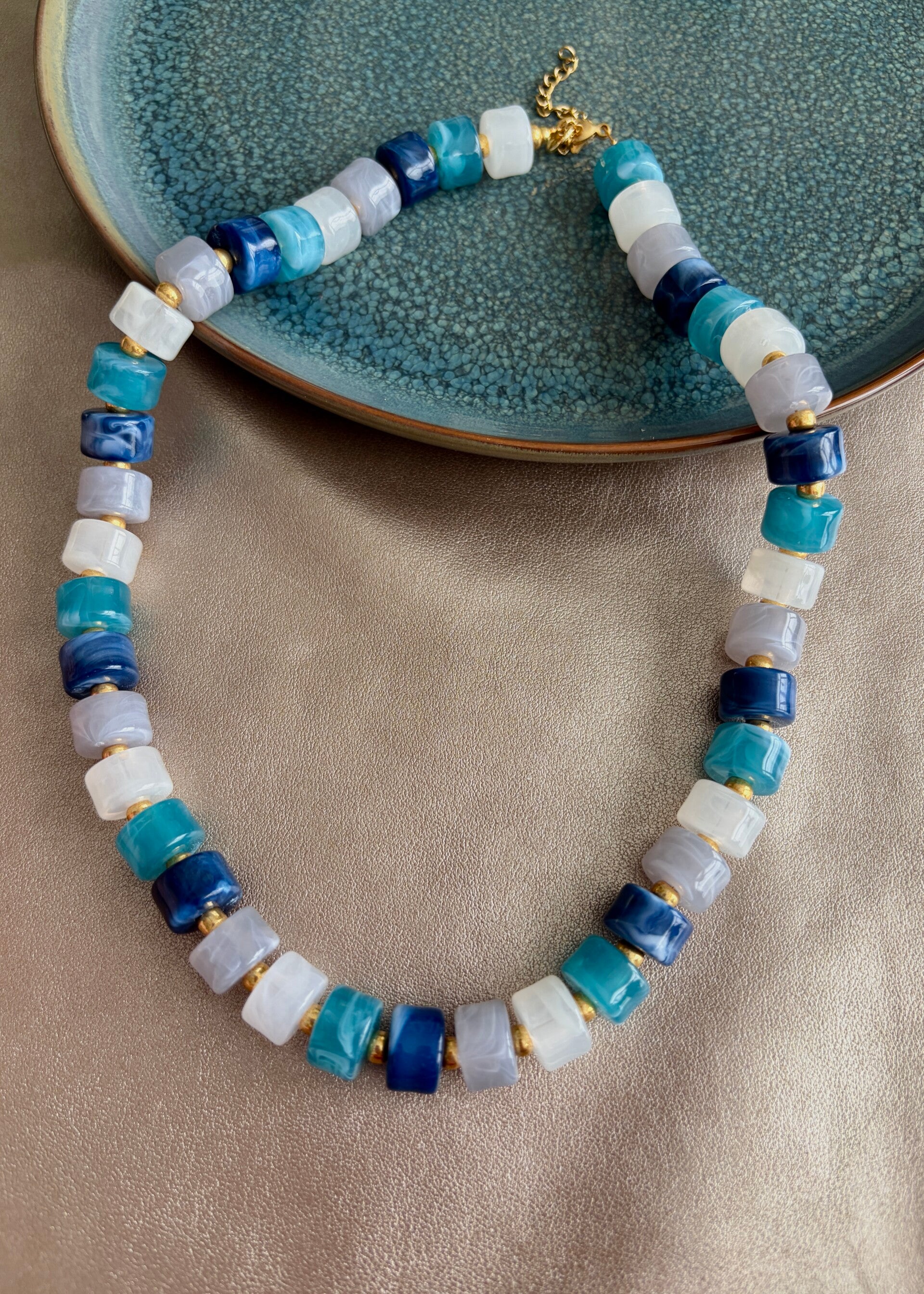 Autumn Glow - ketting falling for you - blauw grijs