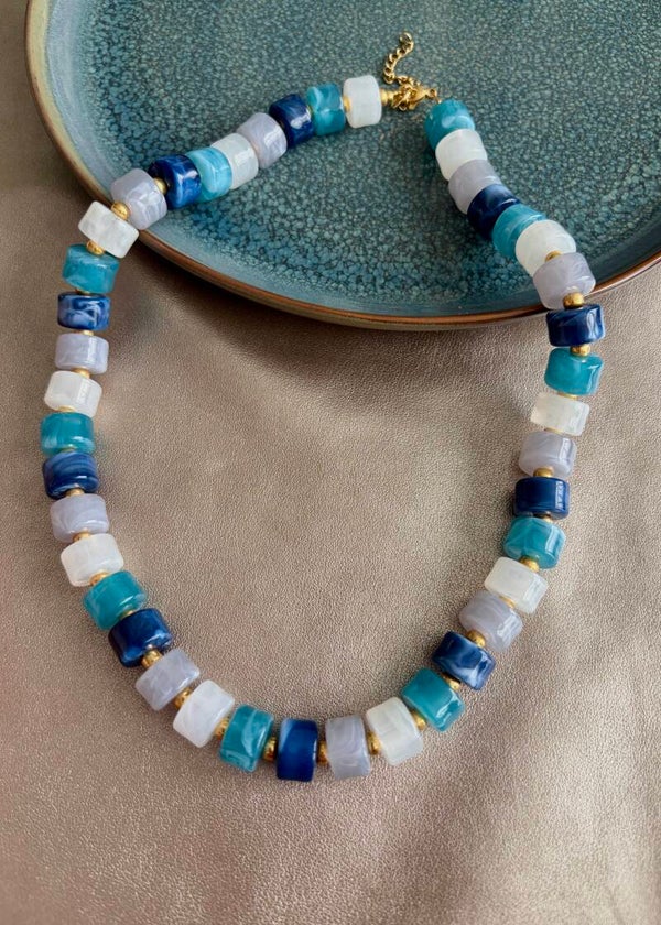 Autumn Glow - ketting falling for you - blauw grijs