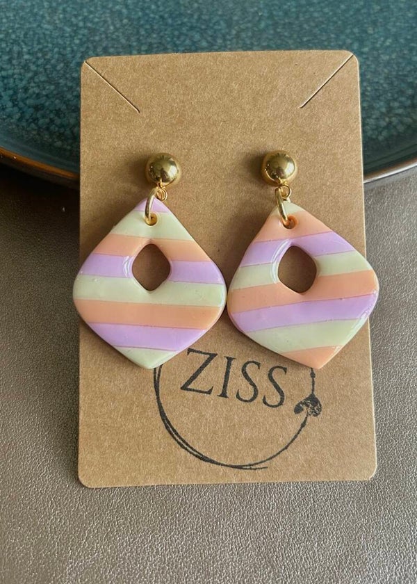 Oorbellen Bloom - Striped pastel
