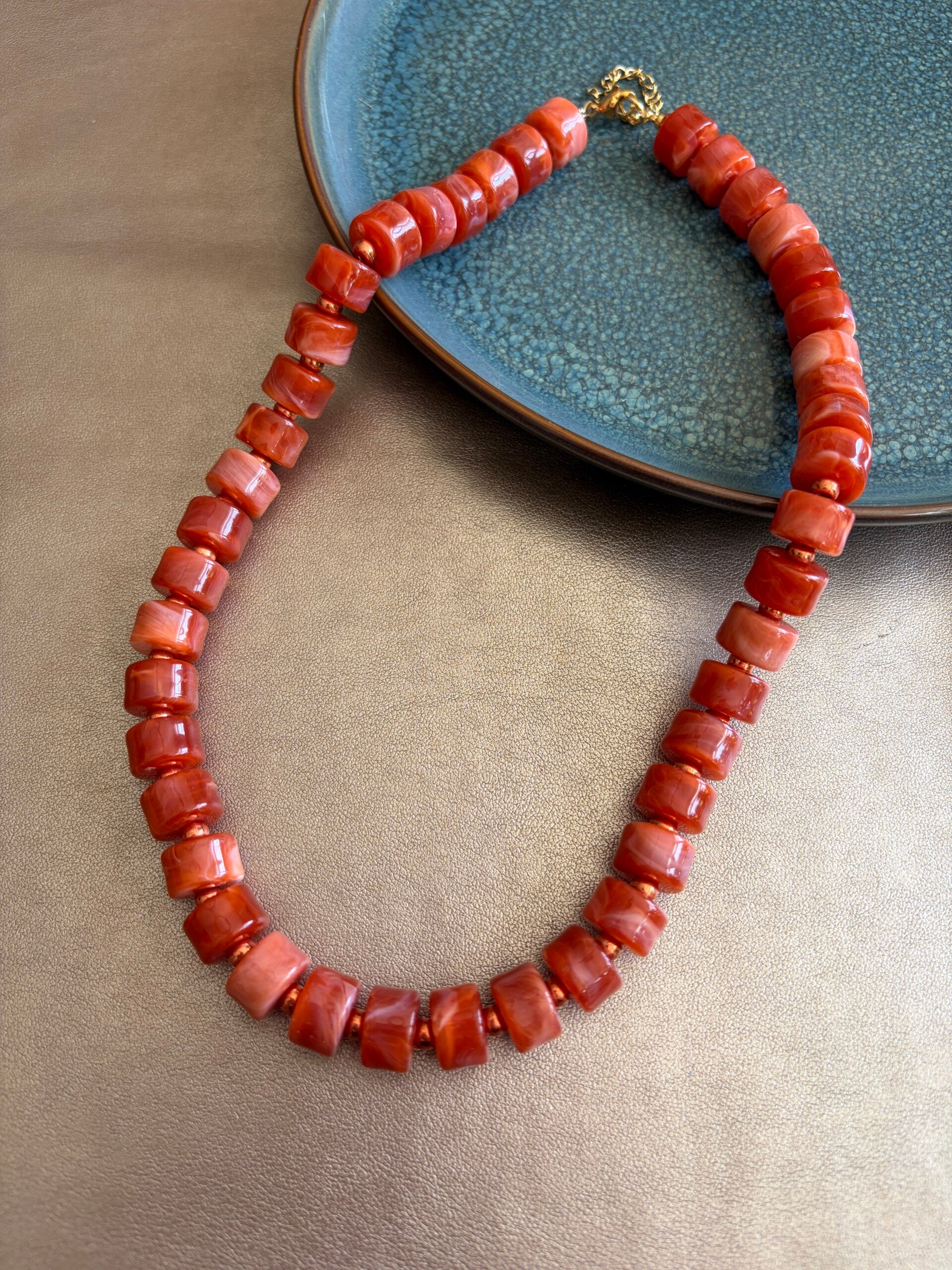 Autumn Glow - ketting Falling for you - roodbruin