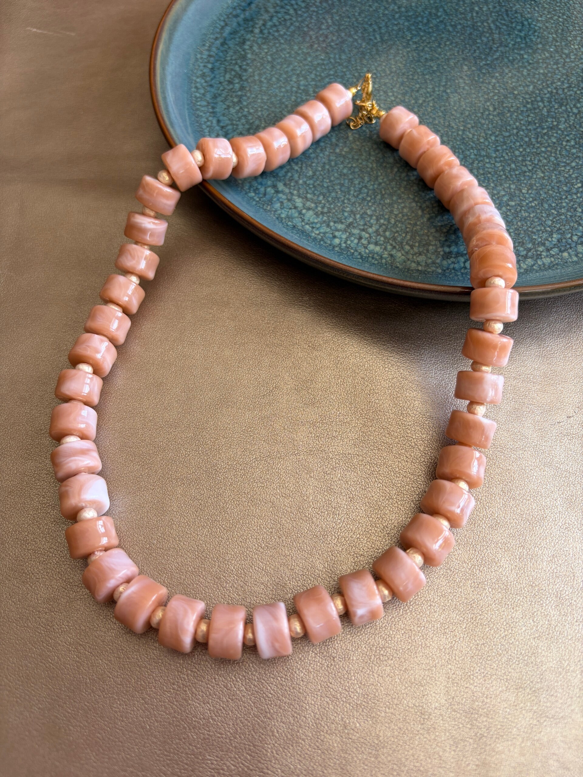 Autumn Glow - ketting Falling for you - oud roze