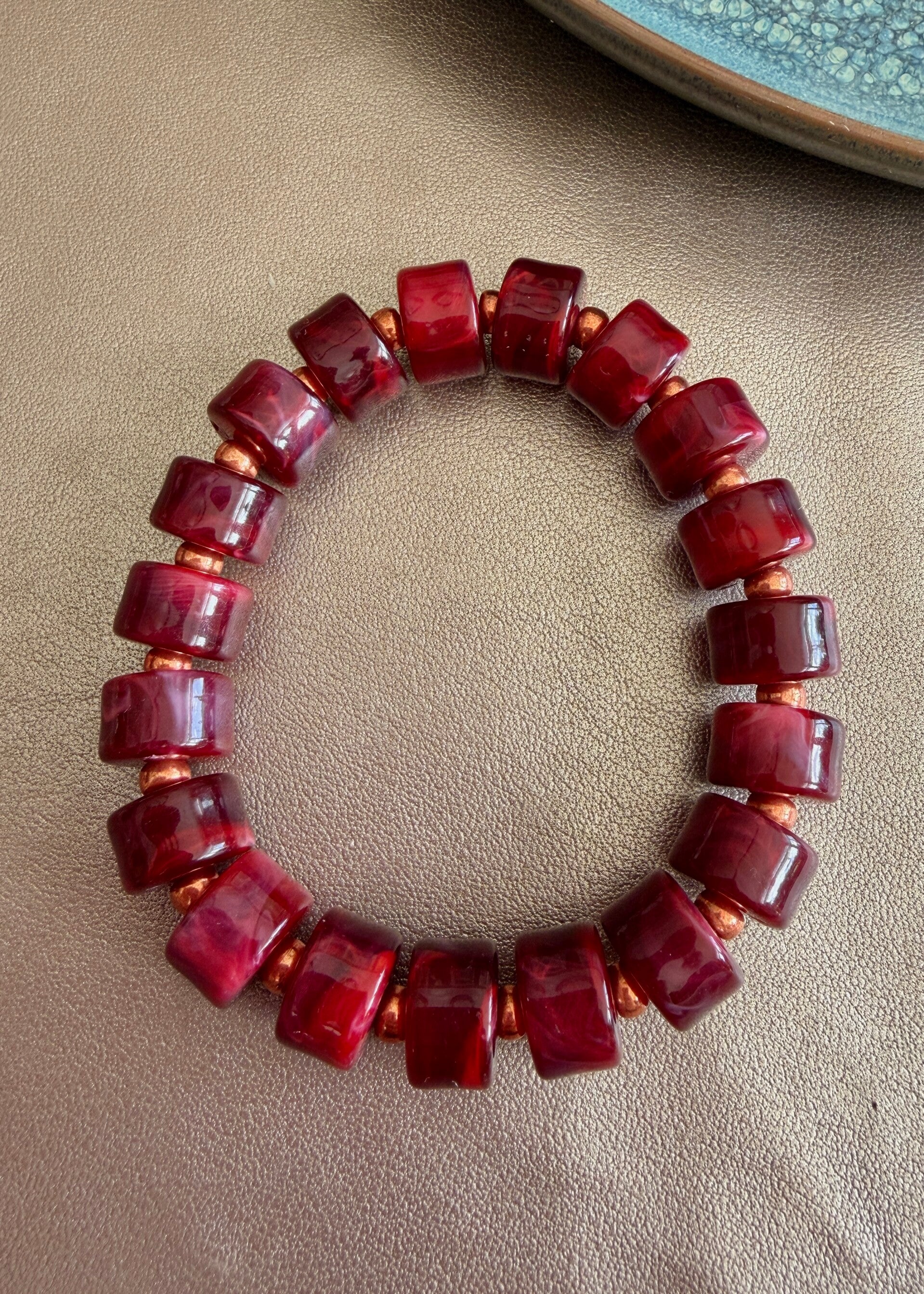 Autumn Glow - Armband Falling for you - bordeaux rood