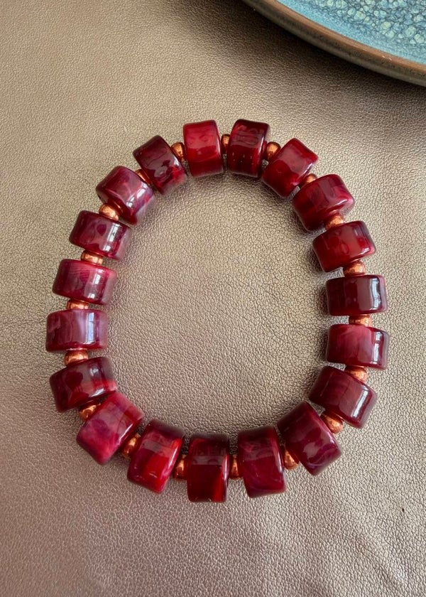 Autumn Glow - Armband Falling for you - bordeaux rood