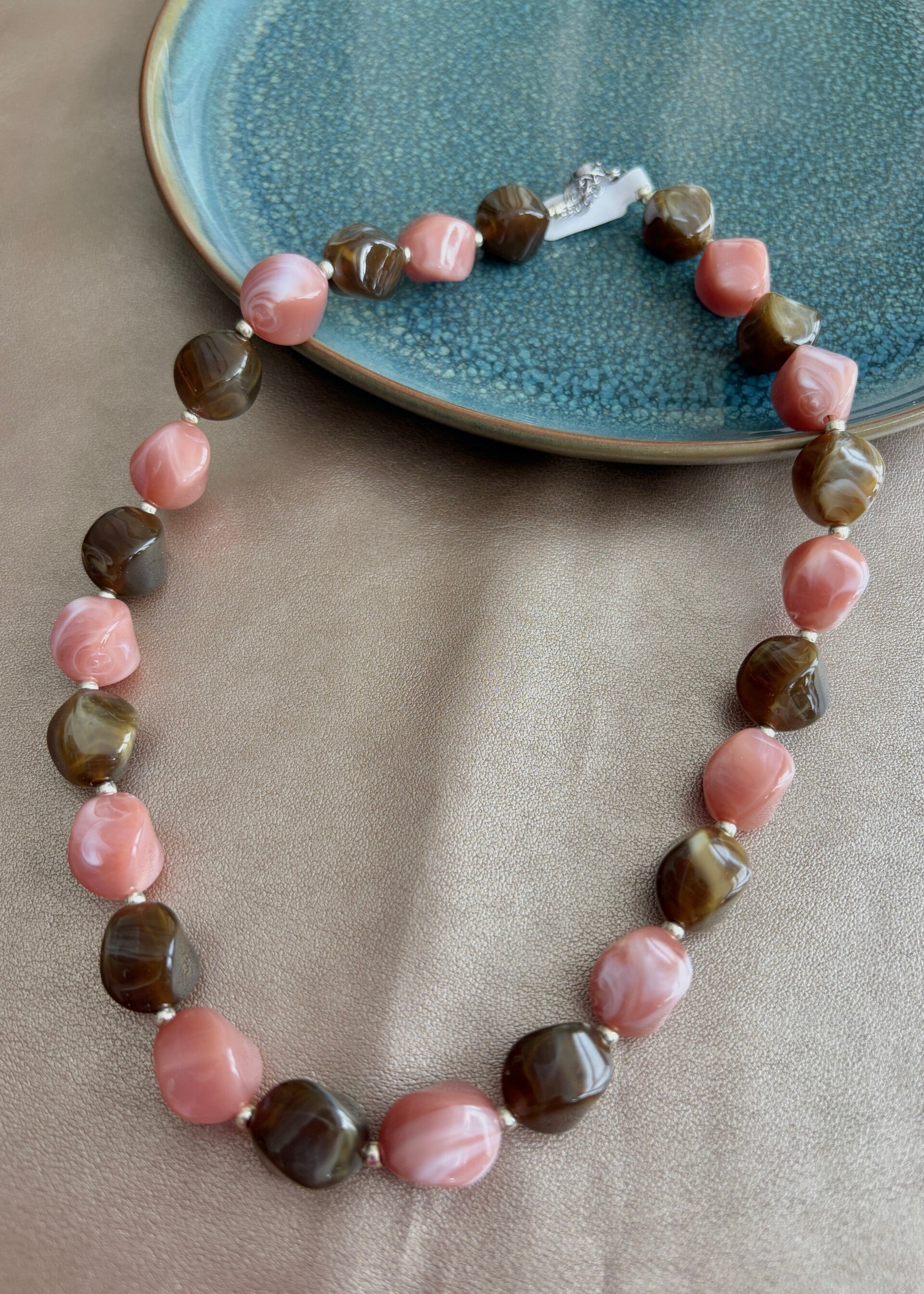 Autumn Glow - ketting Sienna - Bruin/Roze