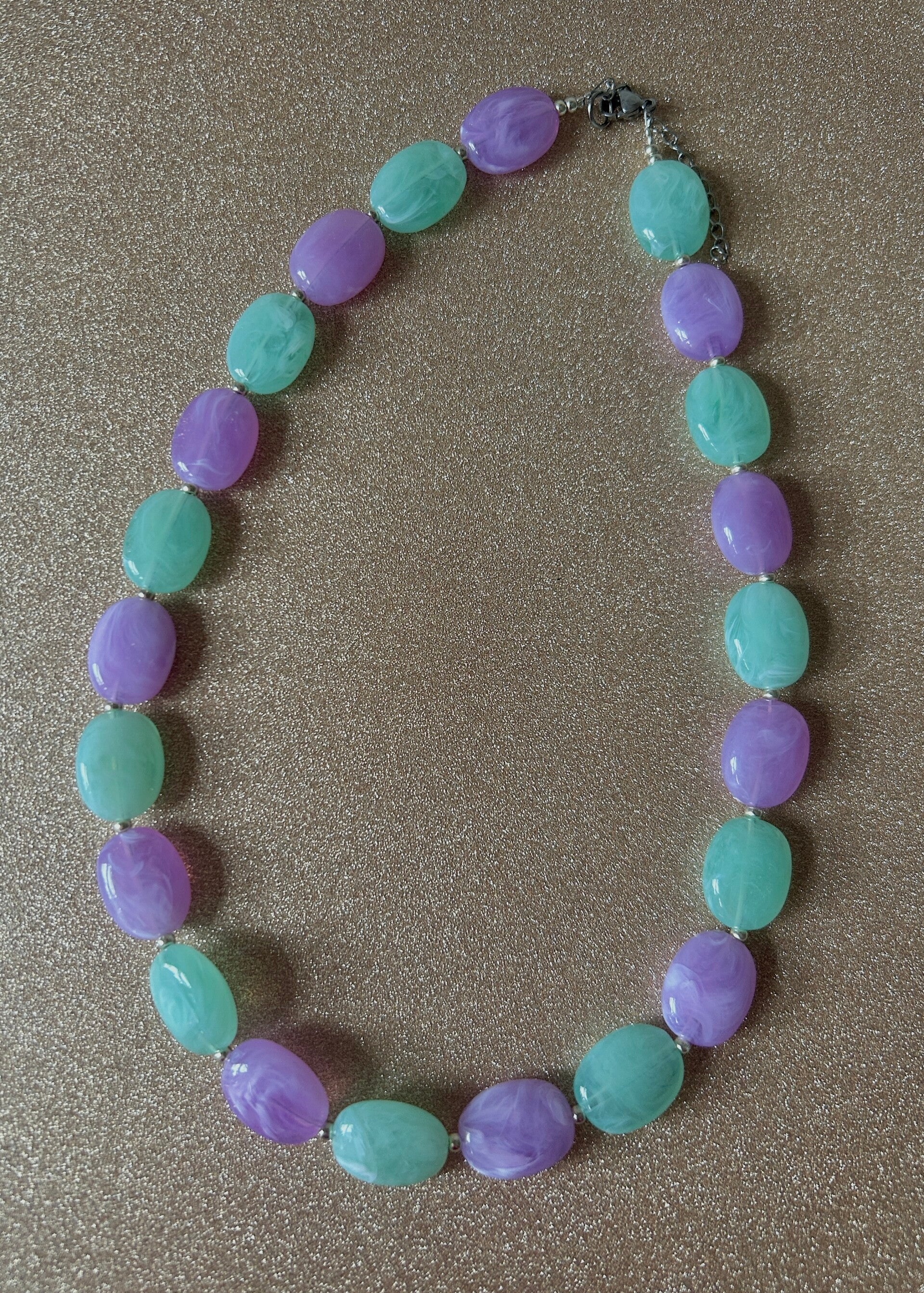 Bloom Pastel Ketting - mint/lila