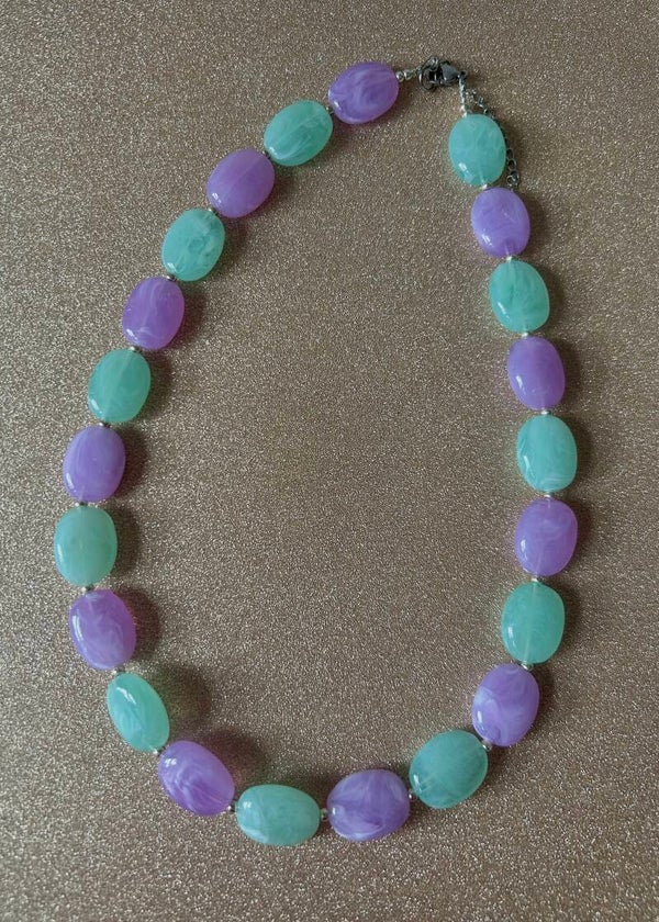 Bloom Pastel Ketting - mint/lila