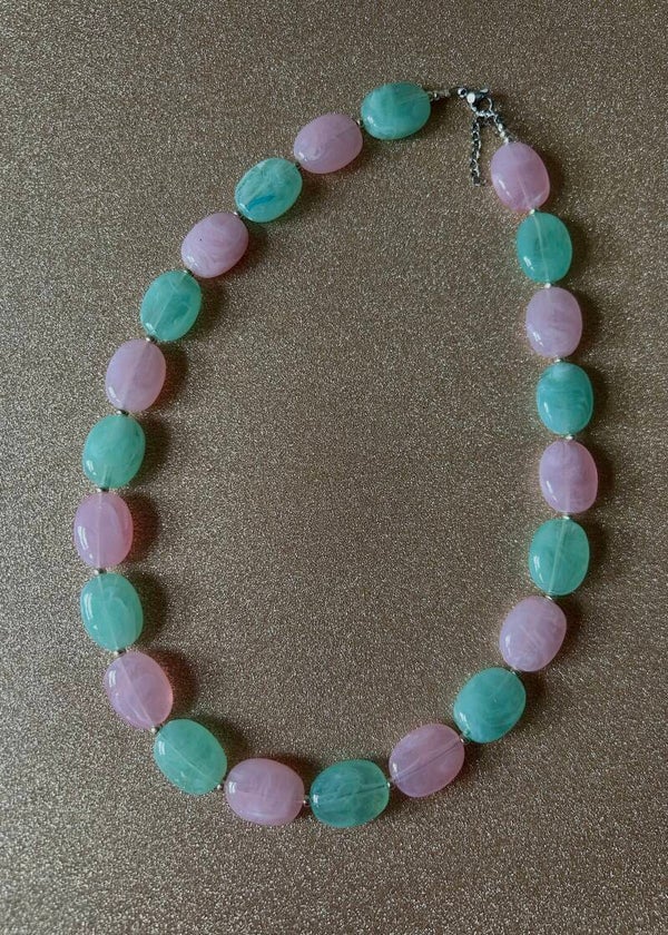 Bloom Pastel Ketting - mint/roze
