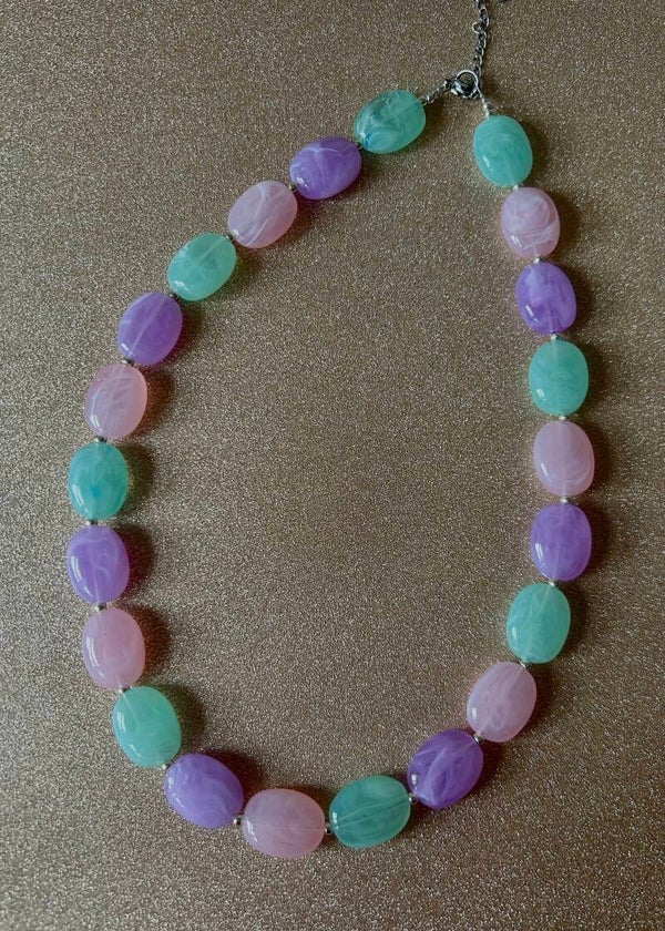Bloom Pastel Ketting - mint/roze/lila