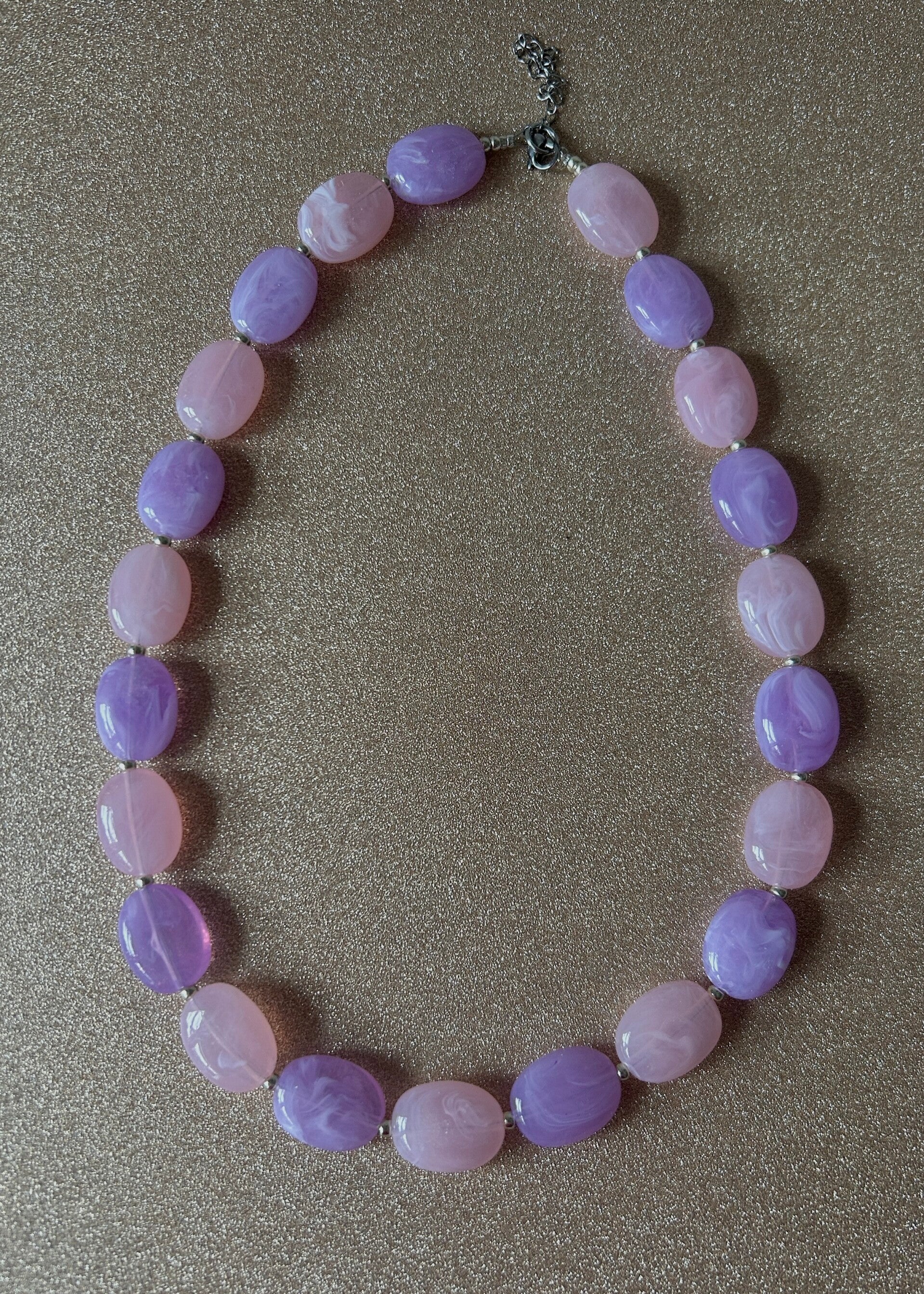 Bloom Pastel Ketting - lila/roze