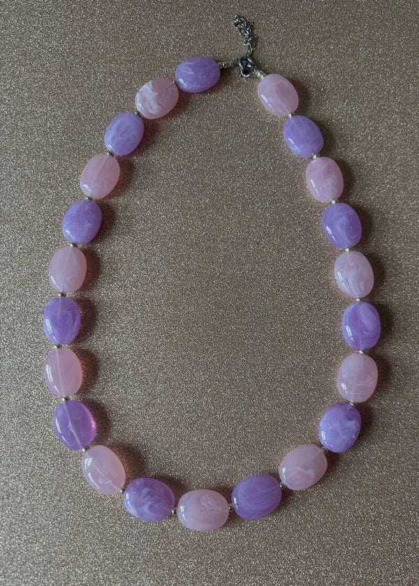 Bloom Pastel Ketting - lila/roze