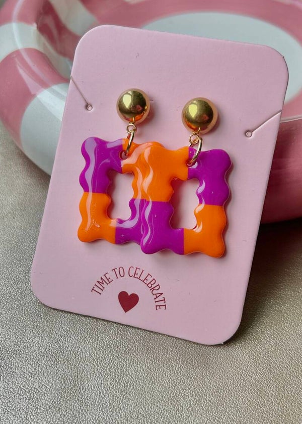 Oorbellen Bloom - Cookie Roze/Oranje