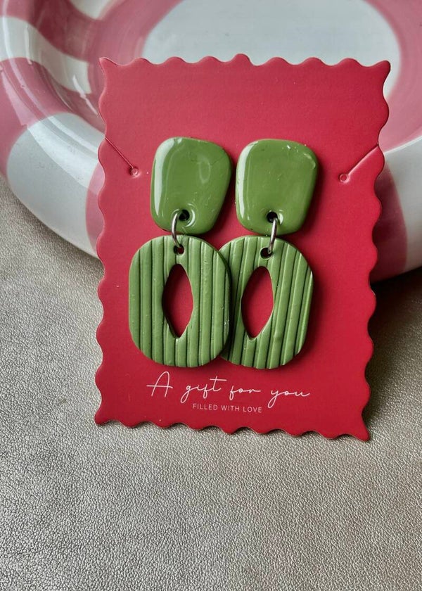 Oorbellen Bloom - Olijf