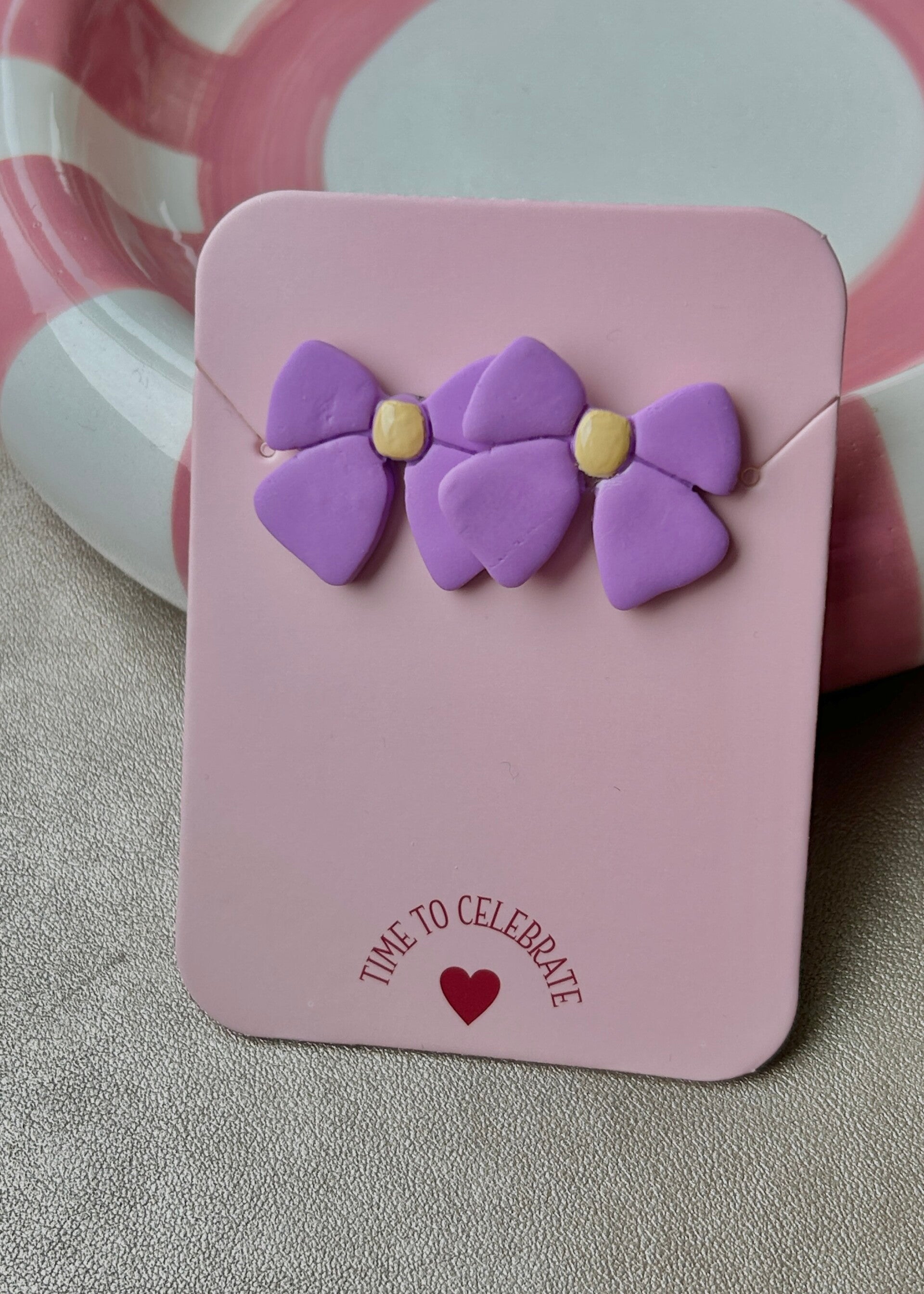 Oorbellen Bloom - Pastel Strik Paars / Geel