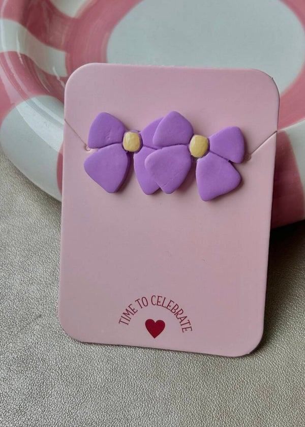 Oorbellen Bloom - Pastel Strik Paars / Geel