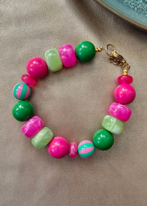 Bloom Crush Armband - Summer Glow Groen Roze