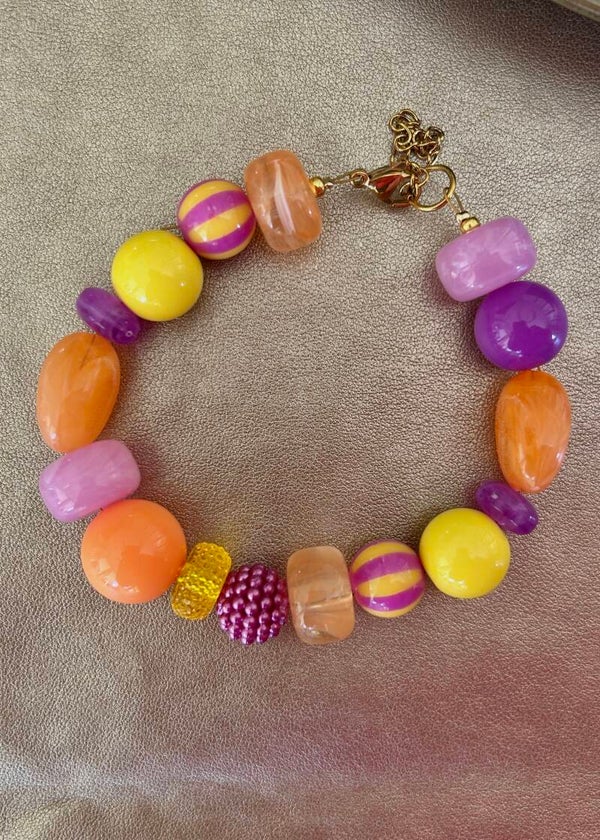 Bloom Crush Armband - Summer Glow Geel Paars