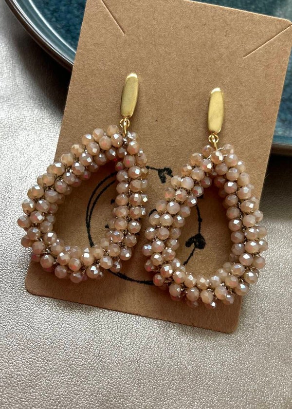 Oorbellen Ziss - Druppel beige bruin