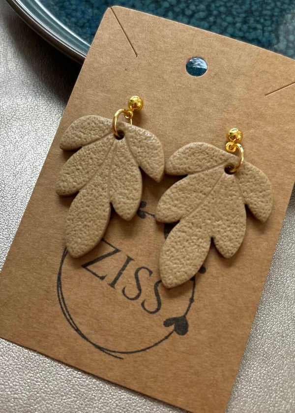 Oorbellen Ziss - leaf mokka