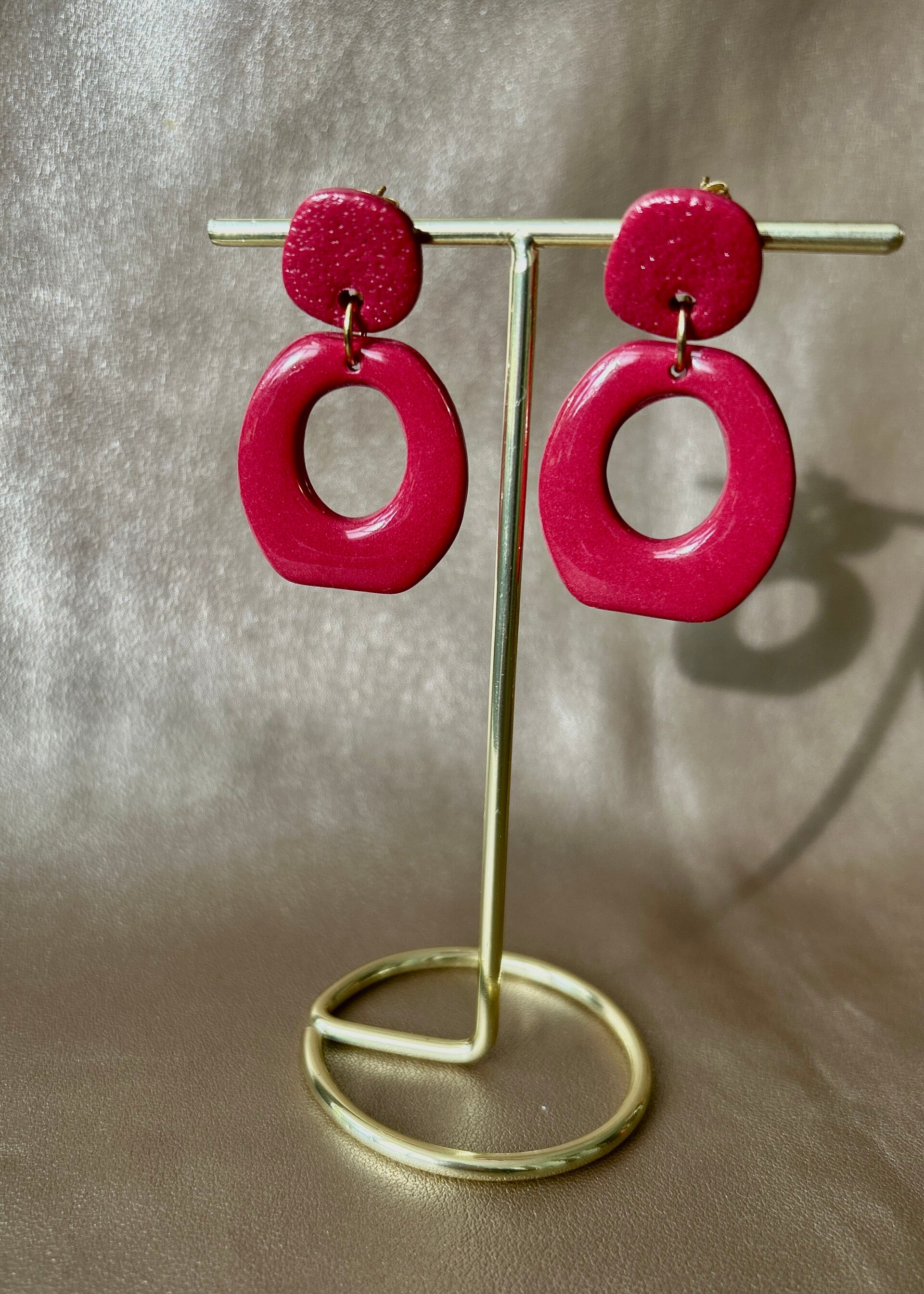 Ziss Party oorbellen - Juune Framboos