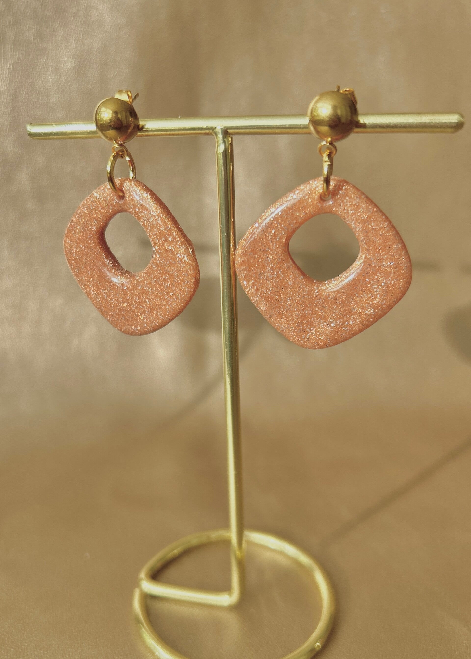 Ziss Party oorbellen - Noa Glitter Rosegoud