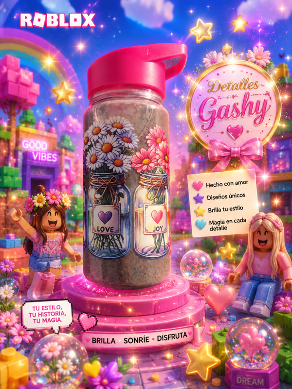 Vaso de niña de flores