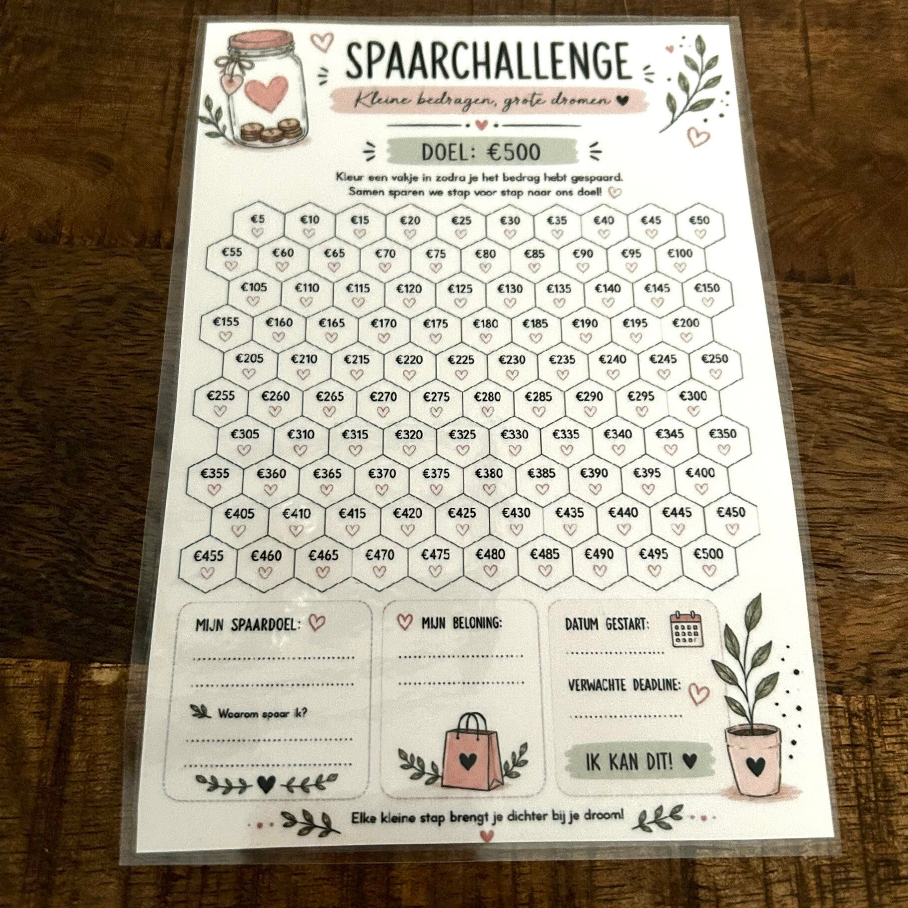 A5 Spaarchallenge €500