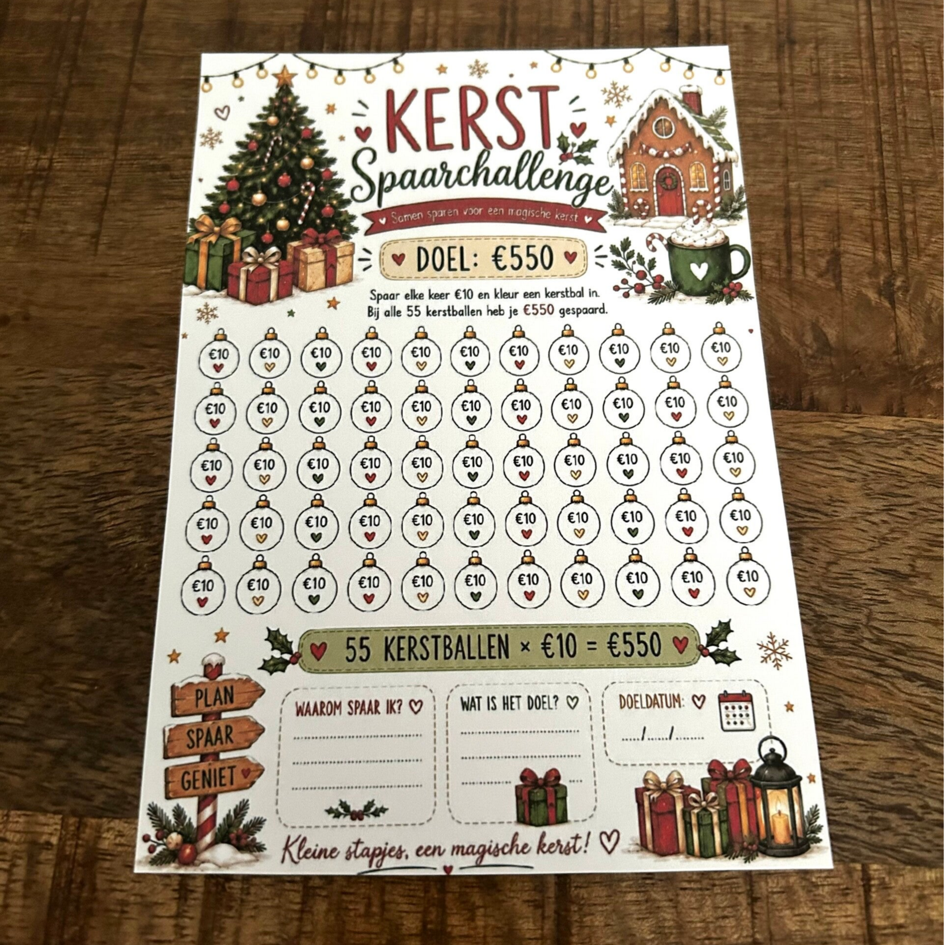 A5 Kerst Spaarchallenge €550