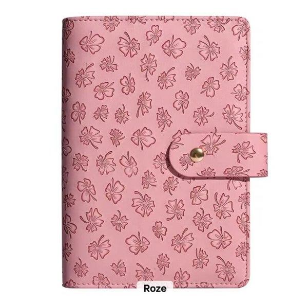 Binder klavertjes roze A6
