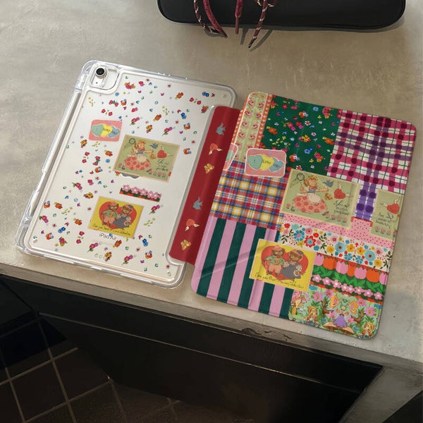 Vintage patchwork tablet case for iPad