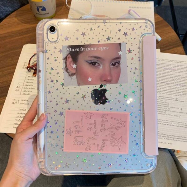 Pink glittering stars