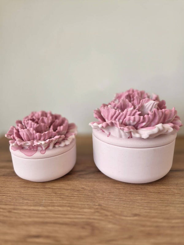 Set Love flower candle jar