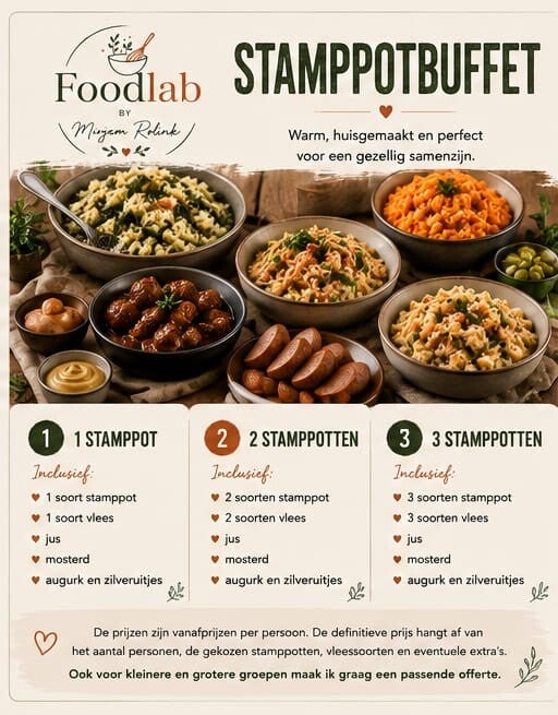 Huisgemaakt stamppotbuffet van Foodlab by Mirjam in Zwolle
