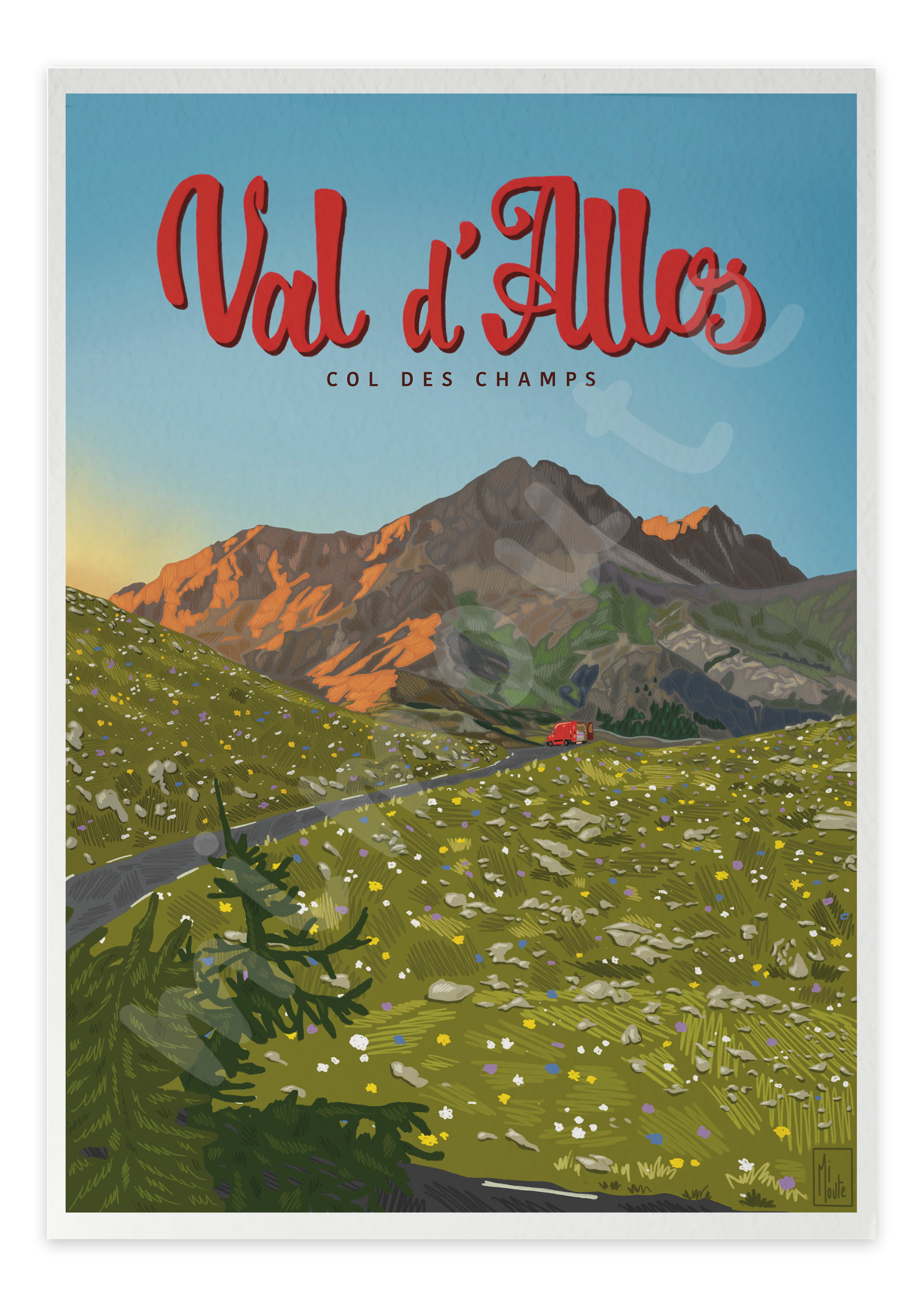 Le col des Champs - carte postale