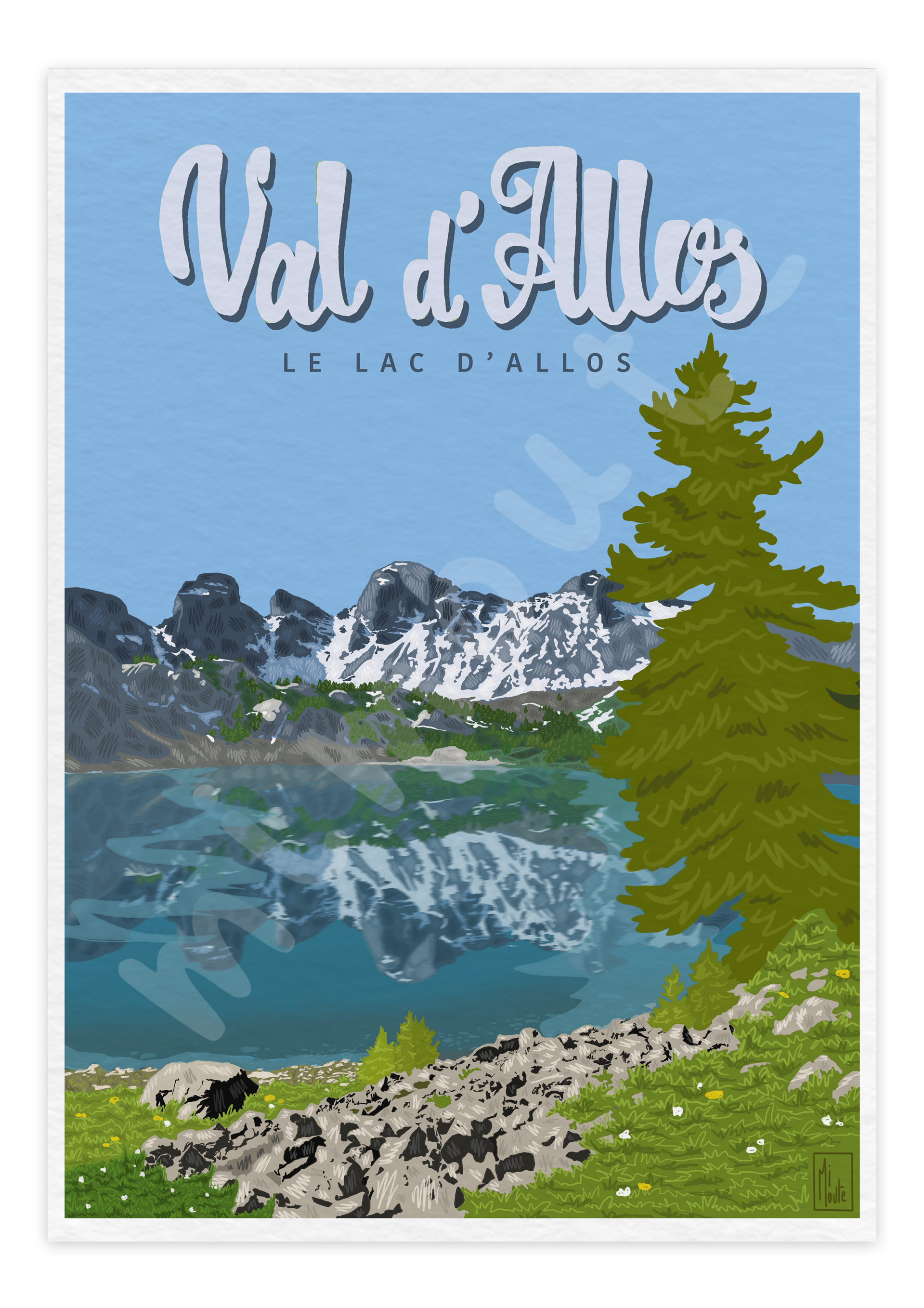 Lac d'Allos - carte postale