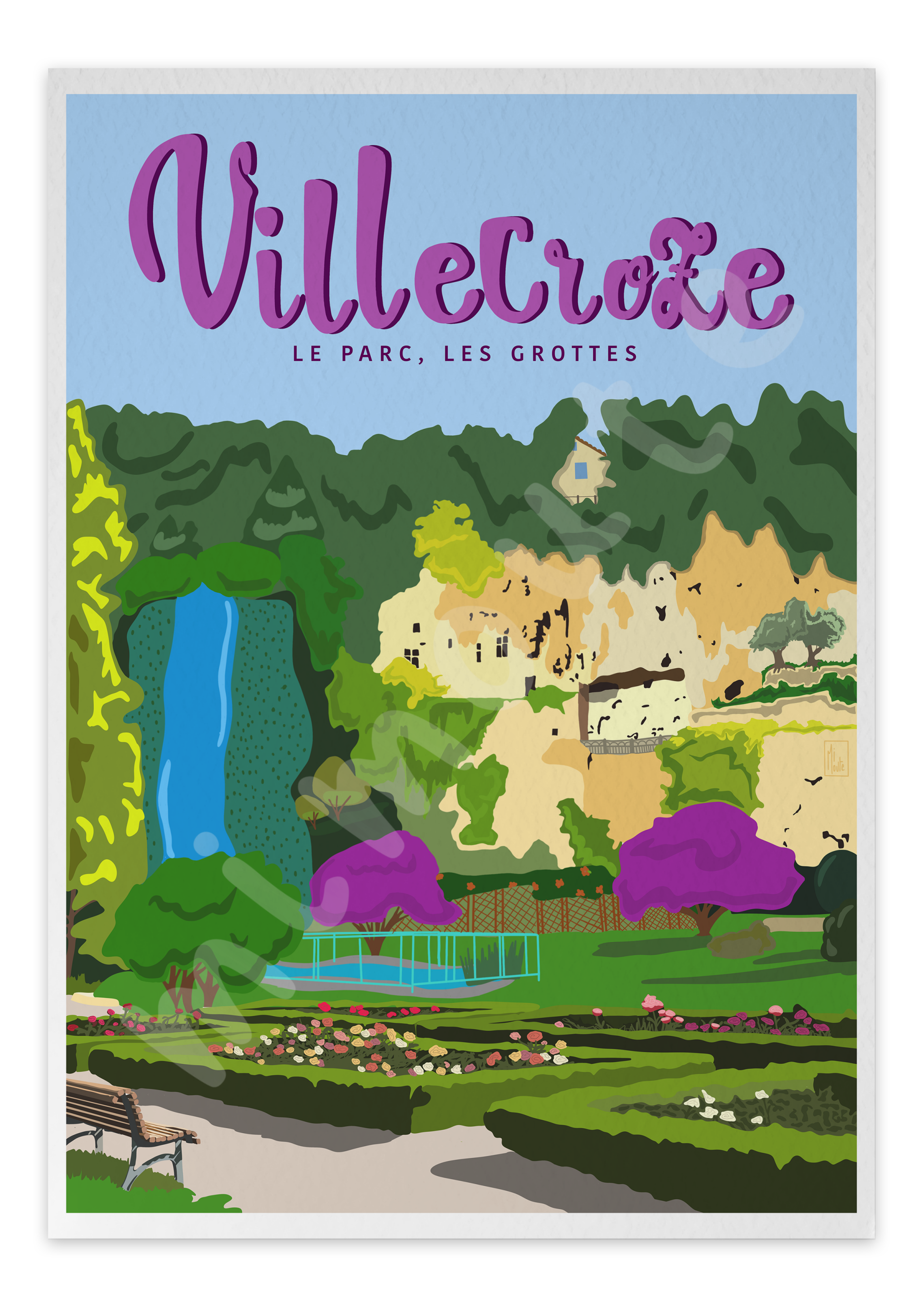 Le parc - carte postale