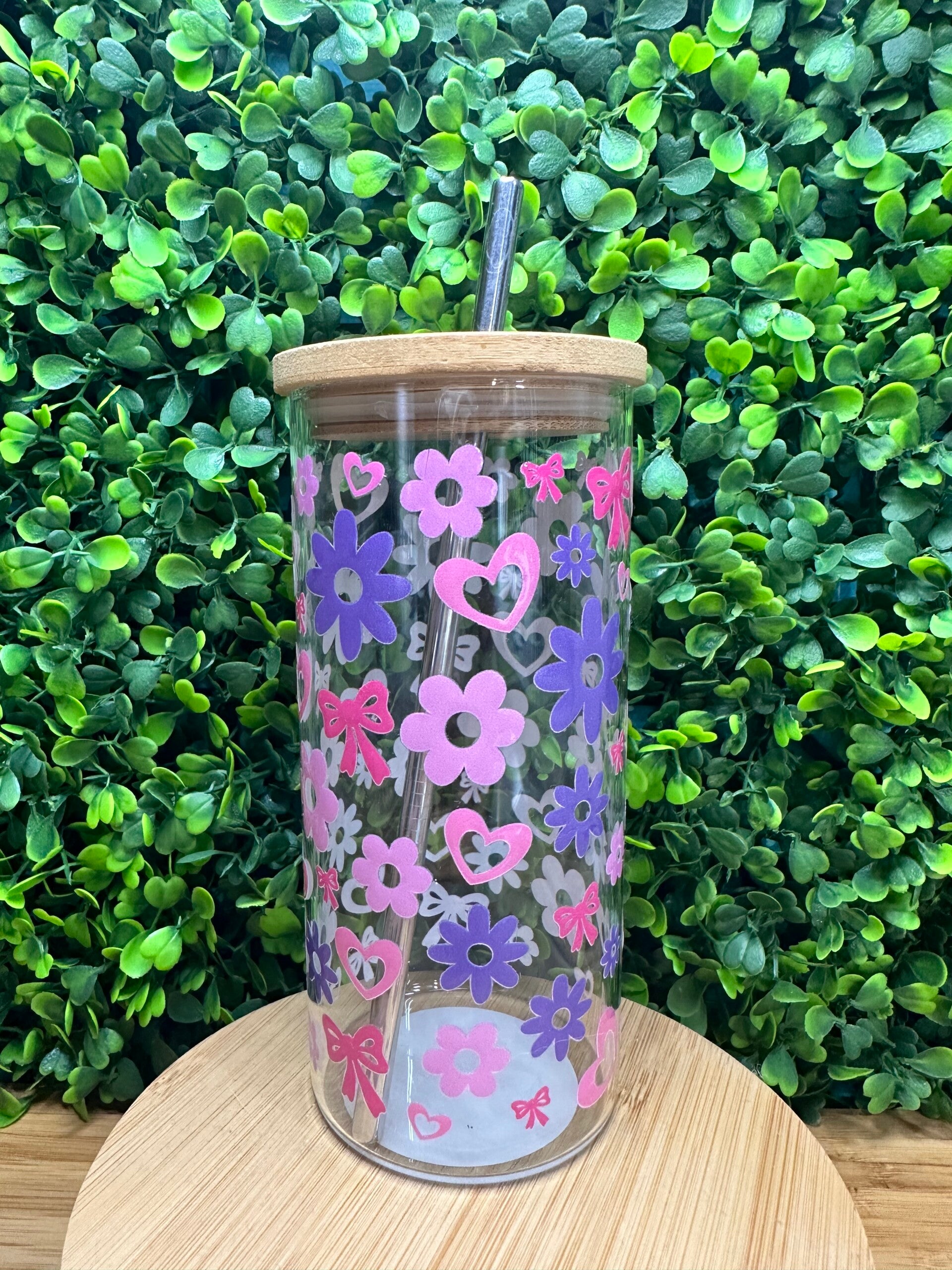 Glazen tumbler met bamboe deksel