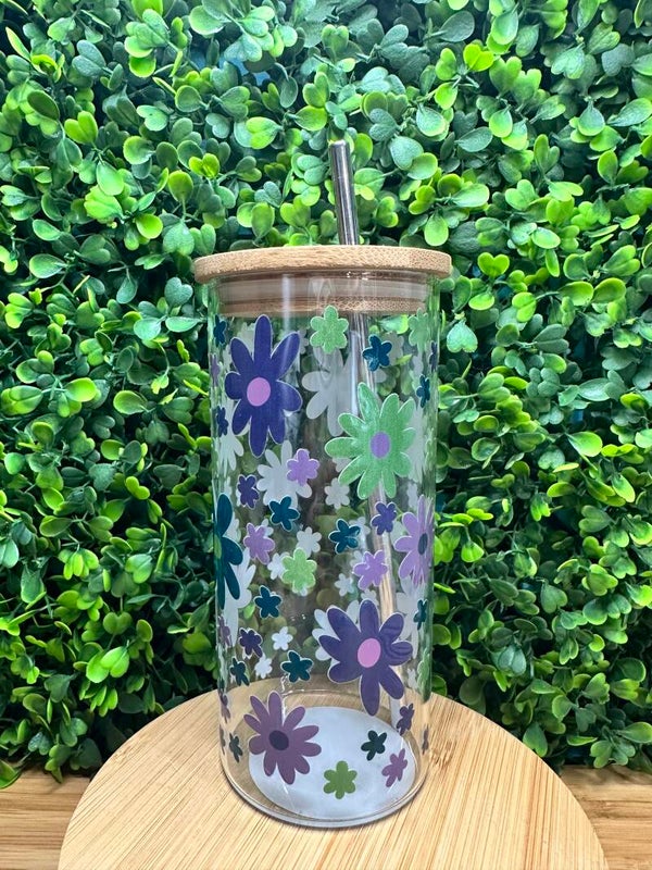 Glazen tumbler met bamboe deksel