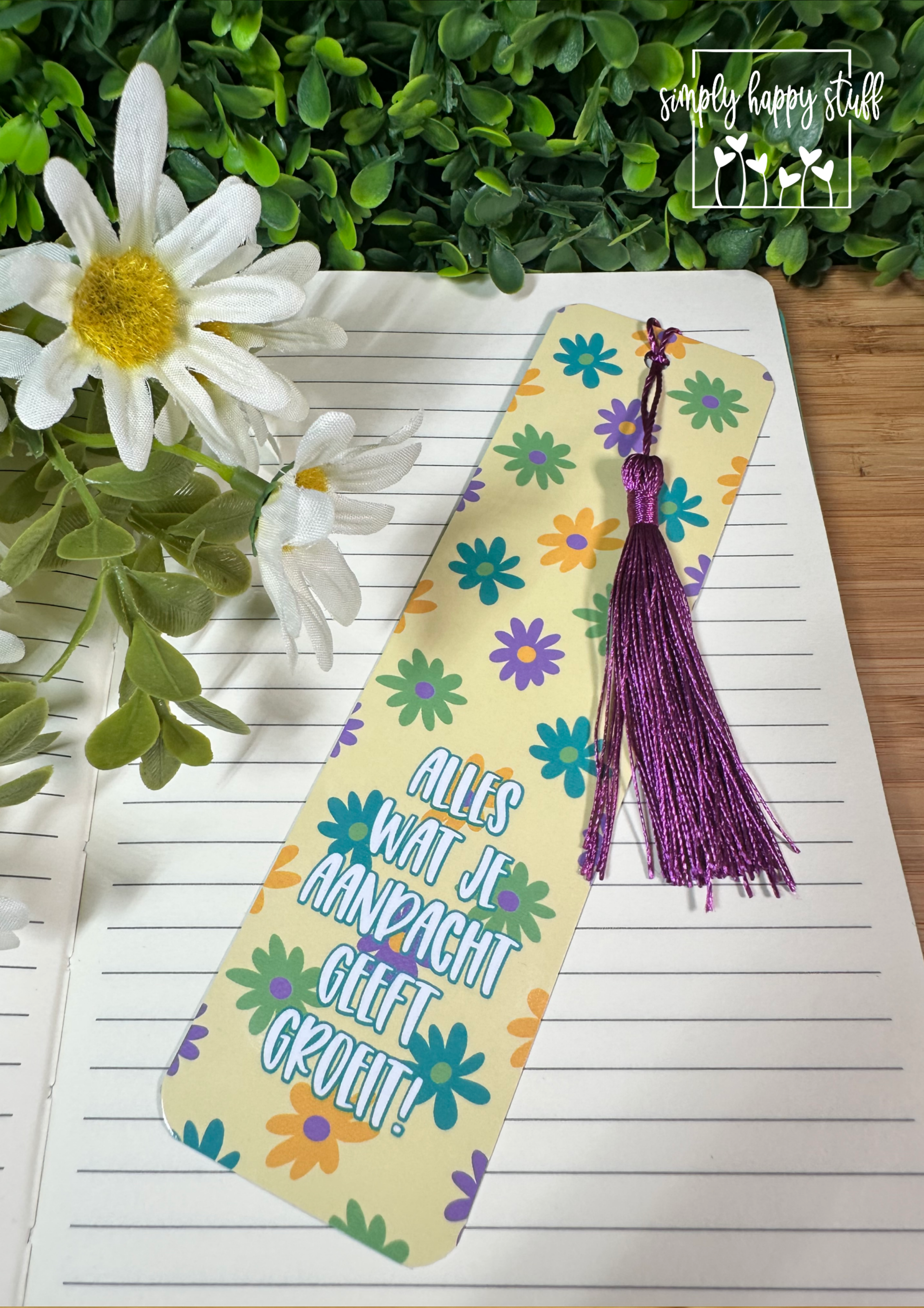 Vrolijke boekenlegger met kwastje