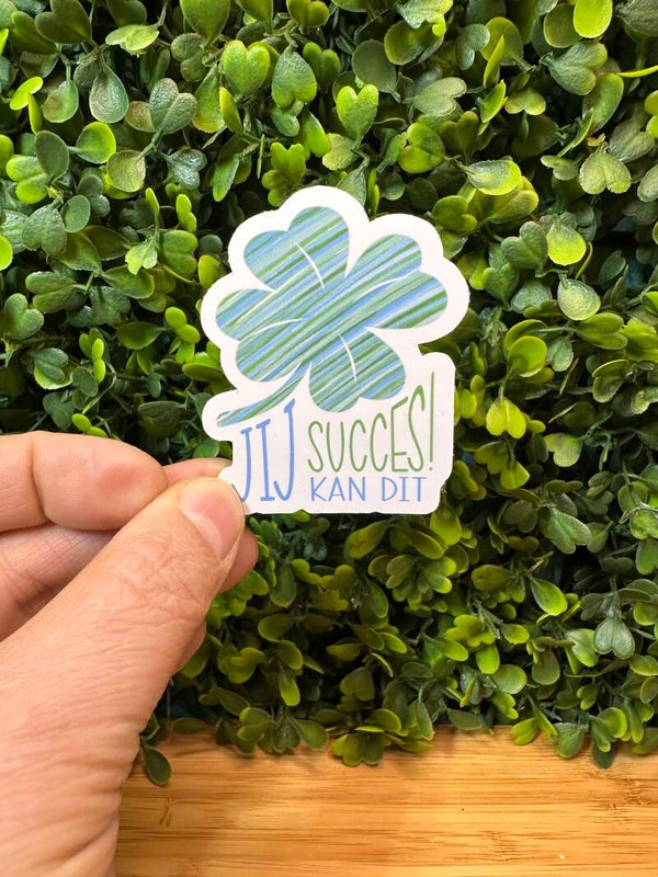 Sticker - KLAVER - Succes! Jij kan dit