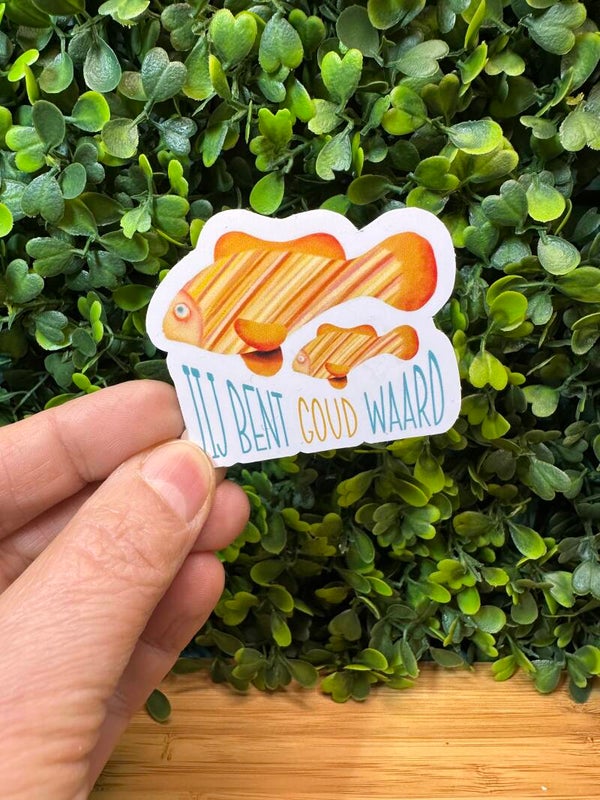 Sticker - VIS - Jij bent goud waard
