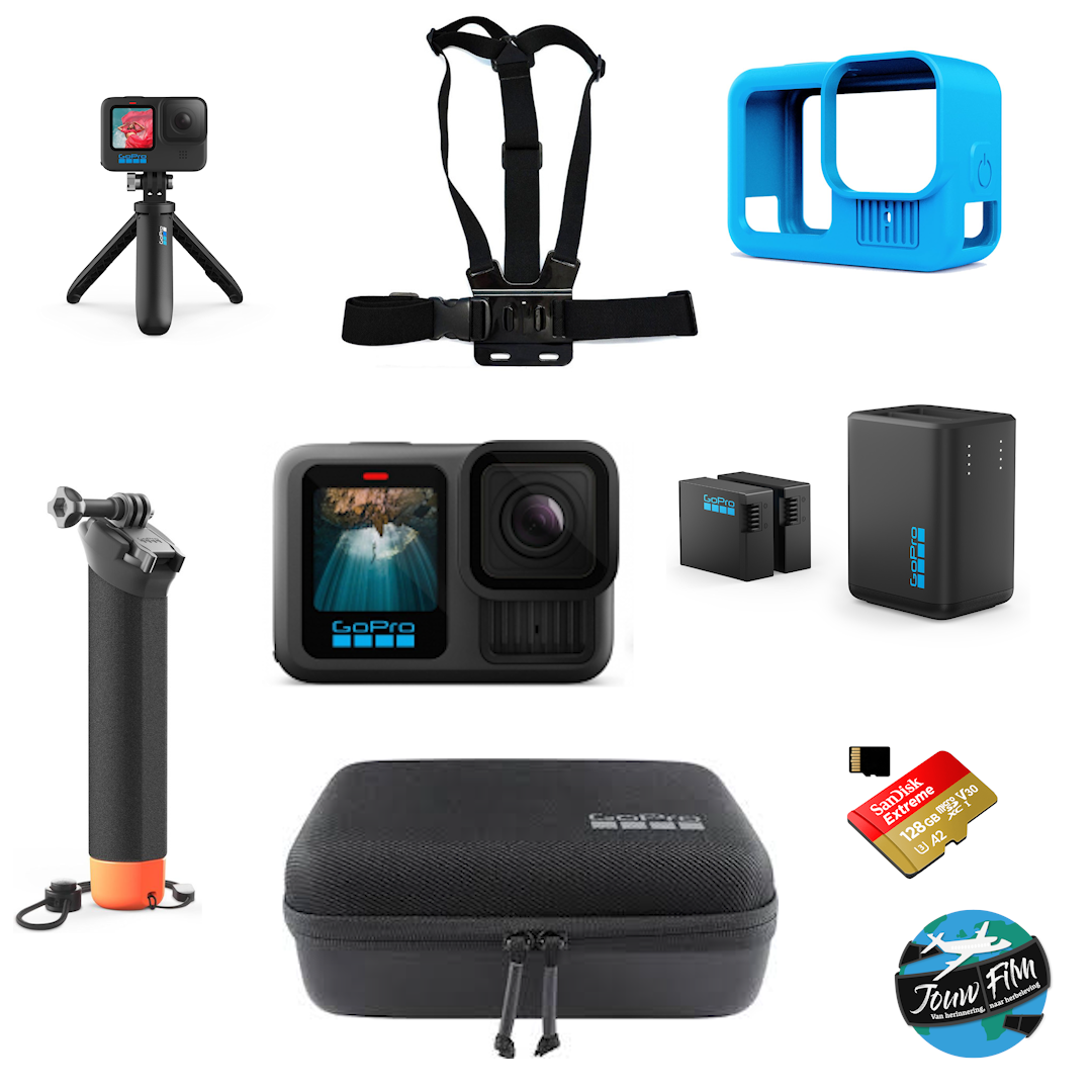 Action cam met accessoires klaar om te huren bij Jouwfilm