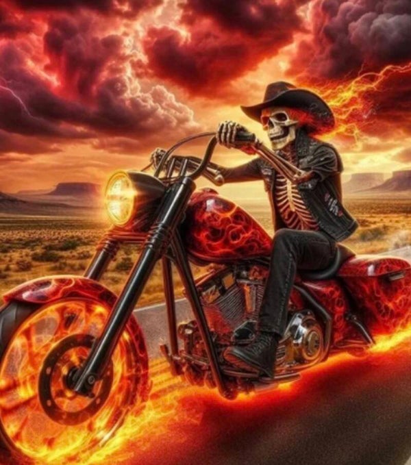 Diamond Painting Canvas 40x30cm - Painting 35x25cm Biker"