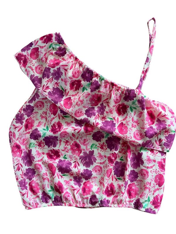 Vrolijk bloementopje van New Collection 🌸 maat 146/152