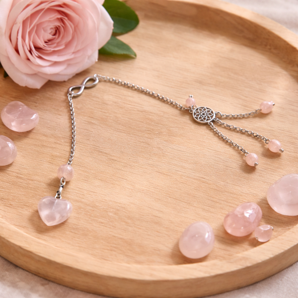 Pendule quartz rose cœur