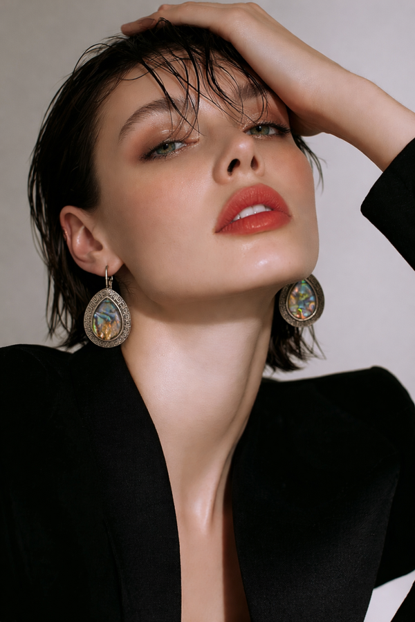 Boucles d’oreilles en nacre d’ormeau (Abalone)